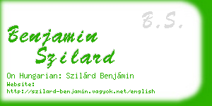 benjamin szilard business card
